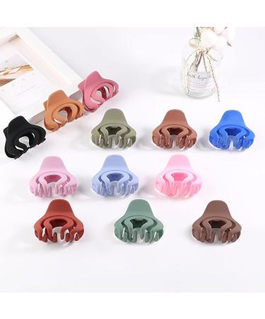 Unaone 12 Pack Small Octopus Hair Clips - 1.5 Inches Mini Matte Hair Claw Clips for Women & Girls - No-Slip Styling Accessories in Multi-colored - Thin Hair Friendly - Buy Online on GoSupps.com