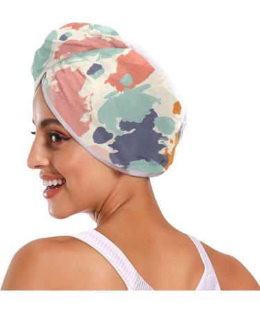 Rainbow Doodle Hair Towel 2 Pack | Super Absorbent Quick Dry Hair Turbans for Women & Girls - Buy Online on GoSupps.com