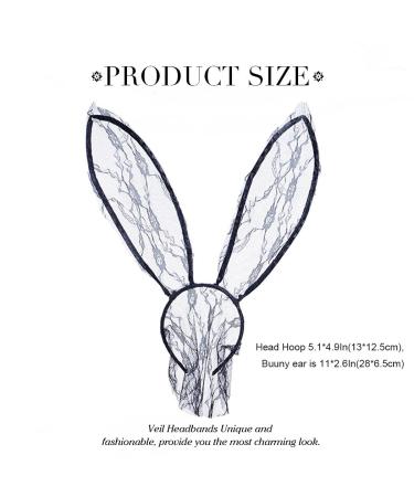 Catery Sexy Lace Bunny Ears Veil Headband | Cosplay Halloween Hair Accessory - Buy Online on GoSupps.com