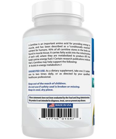 Best Naturals L-Carnitine 1000mg 60 Tablets (60 Count (Pack of 2)) - Buy Online on GoSupps.com