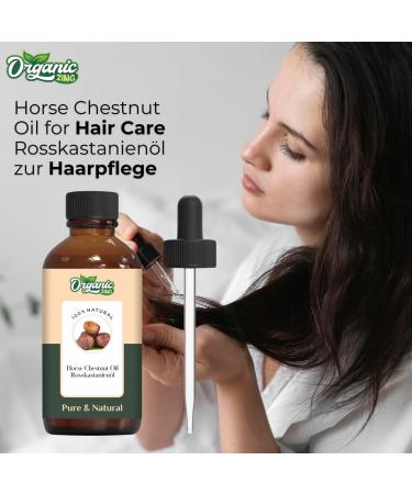  ORGANIC ZING Organic Zing Horse Chestnut Oil | Pure & Natural Essential Oil for Skincare Hair Care & Massage - 118ml/4oz - Buy Online on GoSupps.com