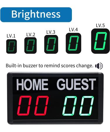 GAN XIN Portable Electronic Scoreboard with Remote | 1-99 Digital Score Keeper for Volleyball, Basketball, Football, and More - 1.8inch Red+Green - Buy Online on GoSupps.com