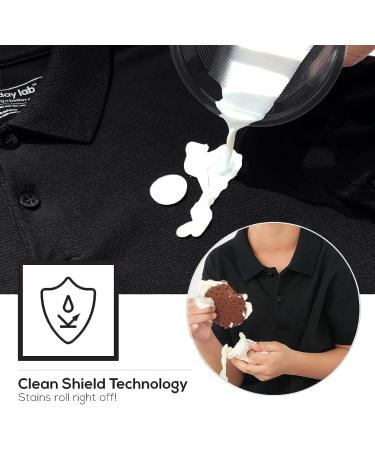 Kids School Uniform Polo Shirt - Stain Repellent Short Sleeve Pique Polo by The Good Day Lab | Boys Size 4-5 Black - Buy Online on GoSupps.com