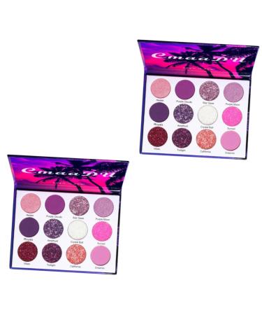 Beavorty 2 Boxes eyeshadow palette metal tray makeup pallet glitter eye shadow Cosmetics Makeup Eye Shadow 1 count (Pack of 1) Colorfulx2pcs