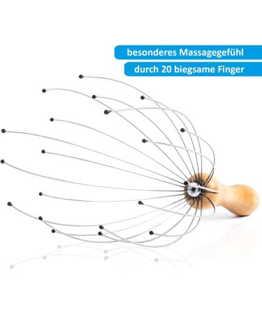 Fuchsia Head Massage Spider with 20 Sensors | Premium Wooden Handle Relaxation Device for Ultimate Wellness - Buy Online on GoSupps.com