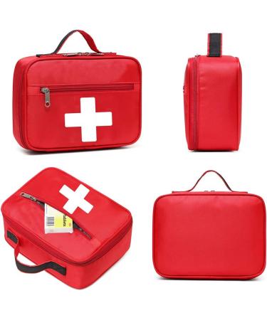 Empty First Aid Bag - Multi-Pocket Emergency Medical Kit for Home, School, Office, Car | Red Medium Size - Buy Online on GoSupps.com