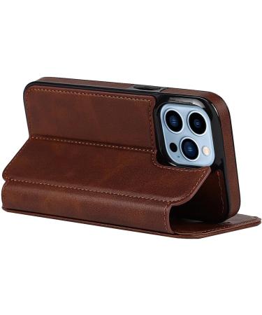 BRART Wallet Case for iPhone 13/13 Pro/13 Pro Max PU Leather Magnetic Protective Flip Case Cover with Credit Card Slot Viewing Stand Shockproof TPU (Color : Brown Size : 13pro max 6.7") 13pro max 6.7" Brown - Buy Online on GoSupps.com