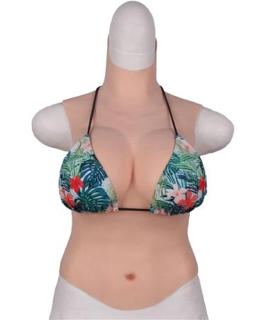 Knobco High Collar Silicone Realistic Breast Shapes - Fake Breast Enhancer for Mastectomy Cosplay Christmas & Halloween | D D Size 1850g Yellow Skin - Buy Online on GoSupps.com