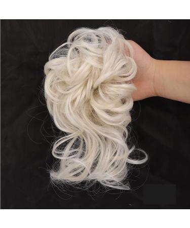 Hair part hair tie updos messy bun hair part hair pipe curly wavy hair bun scrunchy extensions art hair tousled updo hair parts for women girls ( #60 (blond bleach) #60 (blonde)) - Buy Online on GoSupps.com