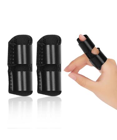 supregear Kids Finger Splint Support 2 Pack Adjustable Finger Straightening Brace Finger Support Pinky Finger Splint for Adults Small Fingers Splints Black