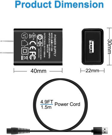 Hatteker Hair Trimmer Charger - Replacement Cord for Pro Clippers & Electric Shaver - 4.9FT - Buy Online on GoSupps.com