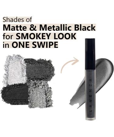 Lav.enza Liquid Metallic Eyeshadow |Smokey Eyes in One Swipe| Vegan Long-Lasting Crease Proof Smudge Proof |Smokey Grey Colour Pop | Silicone Free Talc Free 3.5 Ml - Buy Online on GoSupps.com