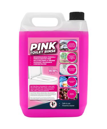 Flow Pink Chemical Motorhome & Caravan WC Toilet Rinse Cleaner | Biodegradable Formaldehyde Free Cleaning Formulation | Disinfectant & Cleaner | Fresh Fragrance (5 Litre Pink) 5.00 l (Pack of 1) - Buy Online on GoSupps.com