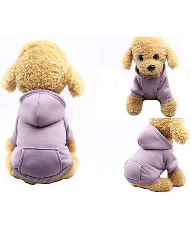 Warm Cotton Winter Dog Hoodie with Bag for Small Dogs & Cats - Purple Medium Fashion Coat for Chihuahua & Puppies - Buy Online on GoSupps.com