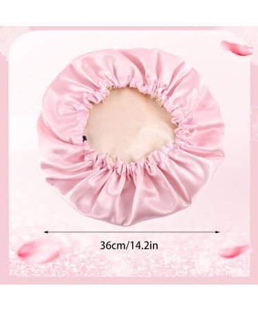 Adjustable Silk Bonnet Set for Women - Double-Sided Satin Sleep Caps for Natural Hair Protection (Black+Pink) - Buy Online on GoSupps.com
