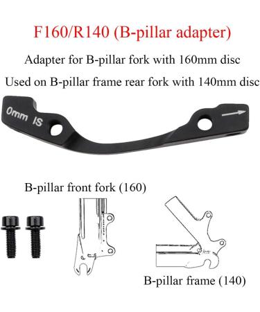 Pro Bamboo Kitchen MTB Bike Disc Brake Adapter Front 160mm Rear 140mm | Aluminum Alloy and Steel Screw | Dead Flying Bicycle Caliper Mount - Buy Online on GoSupps.com