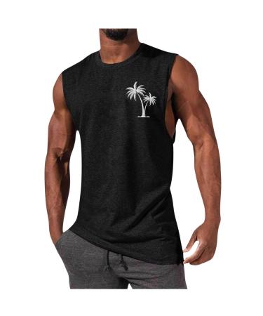 Tank top men short arm summer undershirt stretch comfortable t shirt cotton sports muscle shirt regular fit workout tank top bodybuilding fitness carrier shirts 2024 athletic armpit shirts l 01-black