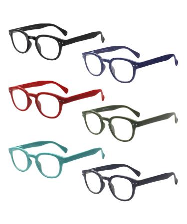 Cojwis reading glasses 6 Pack Feders hinge glasses Mattes Finish For one crystal glasses give you ultra-clear view spring hinges for women 6 color-2 3.0 x