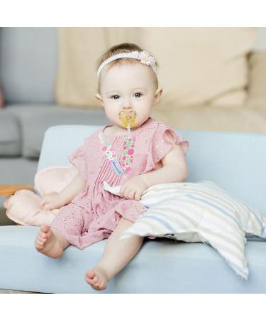 Smlpuame Baby Pacifier Chain - 12 BPA-Free Fabric Clips for Girls | Pink & Flower Design Fits Most Pacifiers & Bite Toys - Buy Online on GoSupps.com