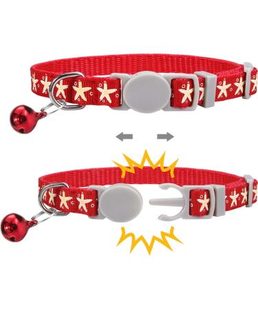 Tagme Personalized Cat Neck Band - Adjustable Collar with Safety Closure & Custom Name/Phone - 2-Pack Red (18-28 cm) - Buy Online on GoSupps.com