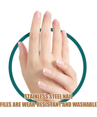 Stainless Steel Nail Files Professional Double Sided Nail Files Metal Nail File for Manicure and Pedicure - Buy Online on GoSupps.com