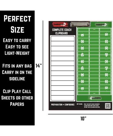 Coach D's Double-Sided Dry Erase Clipboard for Flag Football & Tackle - Plan Offense & Defense Easily - Includes Bonus Whistle & Marker - Buy Online on GoSupps.com