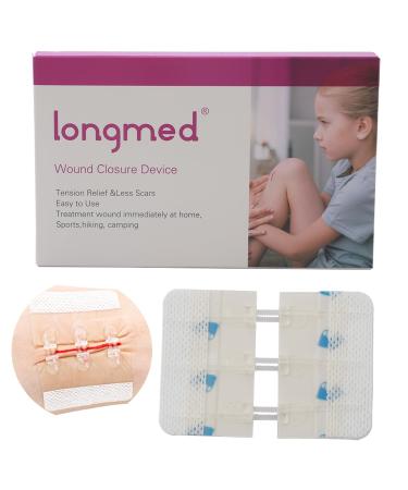 Emergency Wound Closure Strips Butterfly Bandages Stitch Sutures Adhesive Bandages for First Aid Zipper Laceration Repair without Stitches for Wound Care (S) 1 Piece-2.76x1.97 "