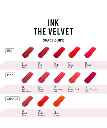 Peripera Ink the Velvet Lip Tint - 004 Vitality Coral (0.14 fl oz) - Liquid Lip - Buy Online on GoSupps.com