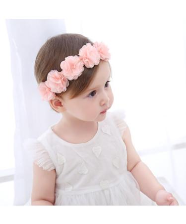 Fmeida Baby Girls Flower Headband | Stretchy and Soft Infant Hair Accessory for 4-24 Months | Floral Birthday Headband in White - Buy Online on GoSupps.com