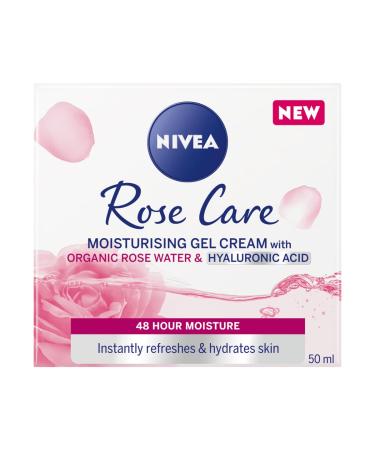 NIVEA Soft Rose 24h Day Cream (50 ml) Face Care with Rose Water and Hyaluron Light Gel Face Cream for Smooth Delicate Skin Moisturising Cream