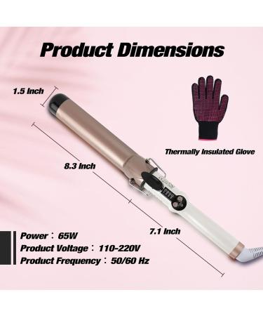 Ten-Tatent 38mm Ceramic Tourmaline Curling Tongs | Dual Voltage Curling Iron for Long & Short Hair | Adjustable Heat Settings | White - Buy Online on GoSupps.com