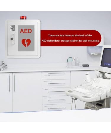 Qianmei AED Cabinet - Metal Defibrillator Storage with Alarm & Light | Universal Fit for Cardiac Science - 36x20x40 cm - Buy Online on GoSupps.com