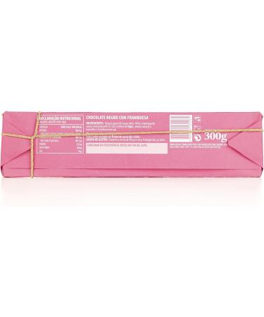 Dark chocolate bar with raspberries "F tima" - 300 g - Gluten-free chocolate - Chocolate bar raspberries and sugar - Smooth and creamy texture - Portuguese gourmet product - Buy Online on GoSupps.com