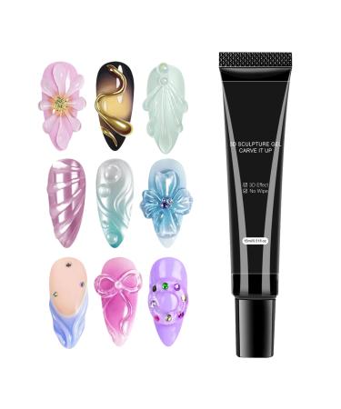 Generisch 3D Gel - Nail Design Gel - Thick Viscosity Gels for 3D Decorations - Long-Lasting UV/LED Curing - Creative Nail Sculpting and Embellishment Gel - Professional Art Supplies