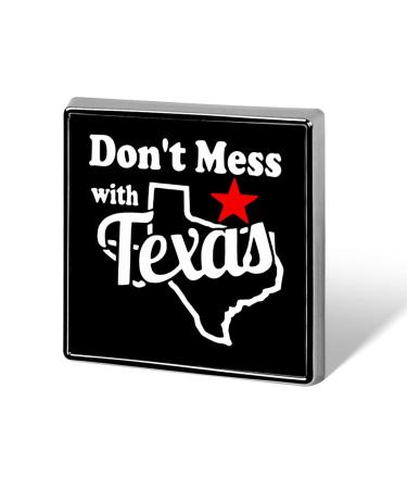 Don't Mess with Texas Square Brooches Fashion Enamel Lapel Pins Art Badges for Men Women Jewelry Gift