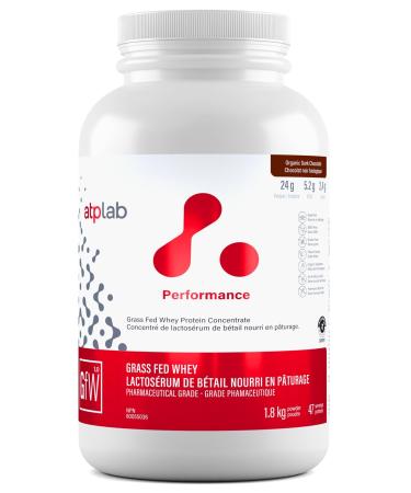 ATP LAB - Grass Fed Whey Protein Powder 1.8kg (Chocolate Flavour) - Whey Protein Concentrate - Immune Recovery Muscle Growth Dark Chocolate