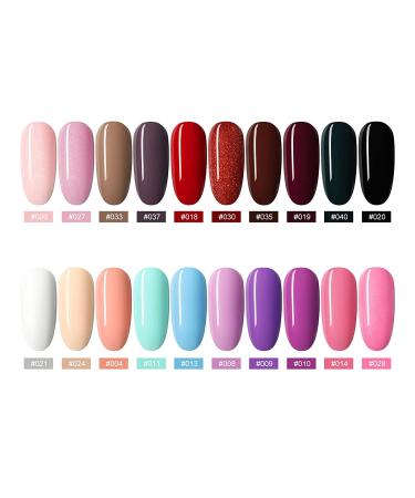20Pcs Gel Nail Polish Kit - Summer Holiday Colors - Soak Off UV LED Gel Nail Polish Set - Nail Art Starter Kit with Gift Box - by PEACECOLOR - Buy Online on GoSupps.com