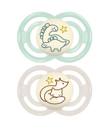 MAM Perfect Night Pacifier Animals - 18+ Months Silicone - 2 Pack | International Shipping Available - Buy Online on GoSupps.com