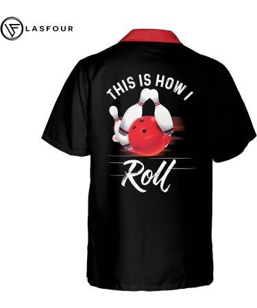 LASFOUR Custom Funny Bowling Shirt with Name | Retro Vintage Hawaiian Shirt for Men - Buy Online on GoSupps.com