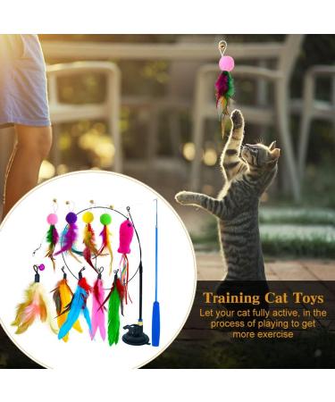 Movkzacv 12-Piece Interactive Cat Toy Set | Self-Employment Suction Cup Toys with Feathers | Multi-Colored & 2 Modes - Perfect for International Shipping - Buy Online on GoSupps.com