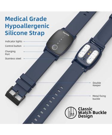 EmeTerm Explore Anti-Nausea Wristband - FDA Cleared, Mint Green, Waterproof - Motion & Travel Sickness Relief - Rechargeable, Drug Free - Navy Blue - Buy Online on GoSupps.com