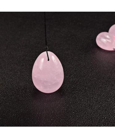 HEALLILY Yoni Eggs for Women - Kegel Training Nephrite Jade & Drilled Quartz Pelvic Floor Exercise - Pink 40x25mm - Buy Online on GoSupps.com