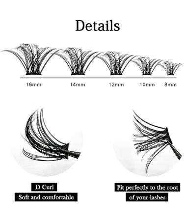 Bransfy Cluster Lashes D Curl 120 Pcs | Individual False Eyelashes Extension | Natural Look Reusable Mix DIY | Super Thin Band | Soft & Comfortable | Fluffy Clusters - Buy Online on GoSupps.com