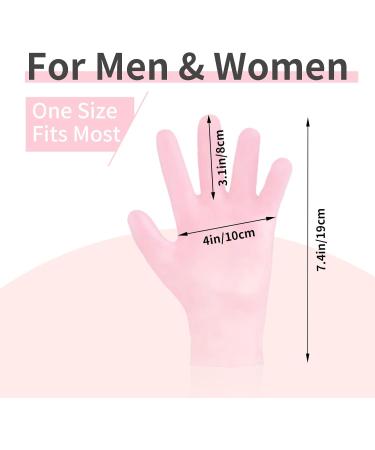 MoyRetty Silicone Moisturizing Gloves - 2 Pairs Flexible & Durable for Dry Hands Home Spa Pink & Beige | International Shipping Available - Buy Online on GoSupps.com