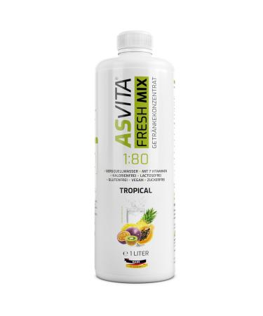 Shop Asvita Beverage Concentrate - Sugar-Free 1:80 Mix 1L Bottle | 26 Delicious Tropical Zero Syrup Flavors | Vital Drink with Vitamins - Buy Online on GoSupps.com
