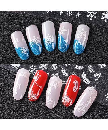 Frcolor 12 Sheets 3D Nail Stickers Christmas Snowflake Nail Art Stickers Nail Art Slices Glitters DIY Decorations - Buy Online on GoSupps.com