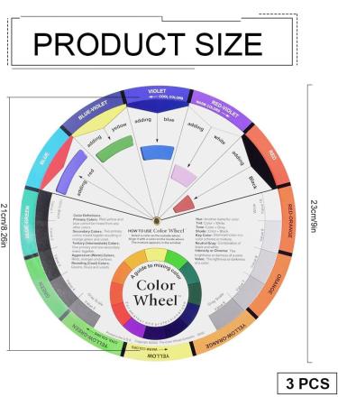3 Pieces Creative Color Wheel for Art Class & Makeup Blending Board - 9 inch - Buy Online on GoSupps.com