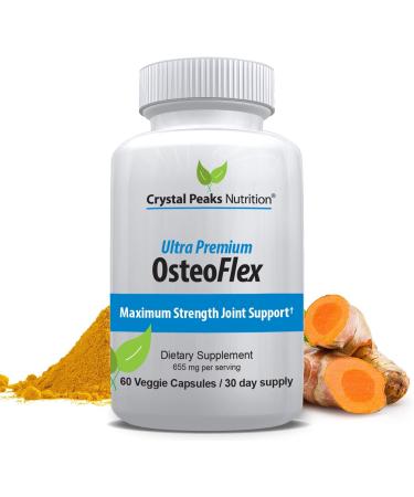 CRYSTAL PEAKS NUTRITION Organic Curcuminoids Osteoflex - Natural Turmeric & Bioperine for Optimal Absorption and Maximum Joint Support. 60 Capsules 30-Day Supply