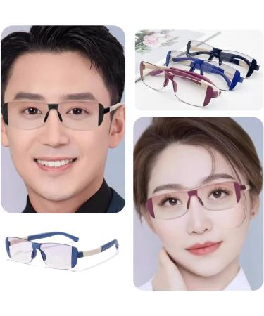 Lightweight TR Rimless Reading Glasses for Men Women Trendy Tinted Lens Bifocal Blue Light Blocking Readers(Couleur:Noir Grandeur:2.0x) - Buy Online on GoSupps.com