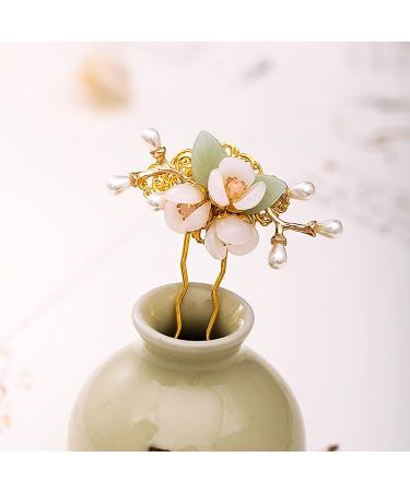 DYIstore 2 PACK Pearl Flower Hair Stick - Vintage Chinese Hair Chopsticks for Women - Buy Online on GoSupps.com
